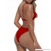 BEAGIMEG Women's Sexy Summer High Waist Triangle Swimwear 2 Piece Bikini Set Red B0799J3BHN